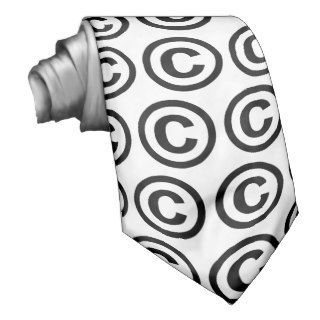 Copyright Symbol Tie, Black and White