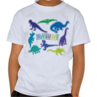 Cool Dinosaur T Shirt   Blue, Purple and Green