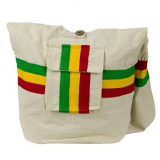 Rasta Cotton Vertical RGY Messenger Bag   Ivory OSFM Clothing
