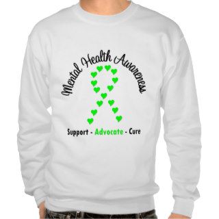 Mental Health Awareness Heart Ribbon Pull Over Sweatshirt