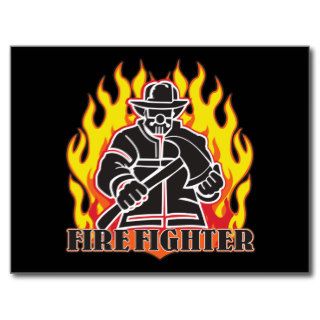 Firefighter Silhouette Postcards
