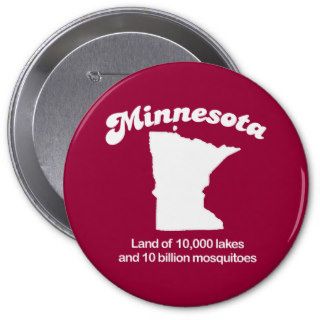 Minnesota   Land of 10,000 lakes T shirt Button