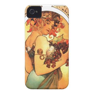 Lady with Fruit ~ Vintage Alphonse Mucha Art iPhone 4 Case Mate Cases