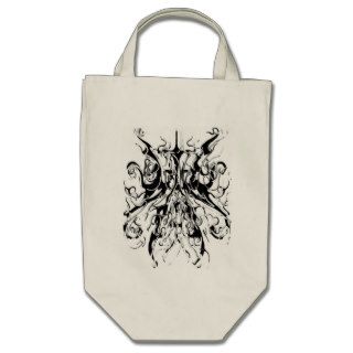 Tribal Chaos Tattoo Black and White Distortion bag