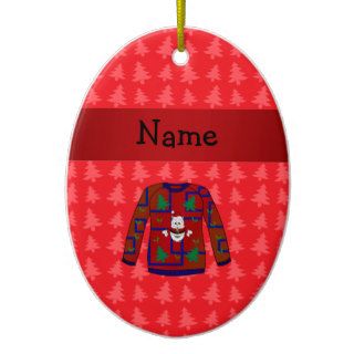 Personalized name ugly christmas sweater ornament