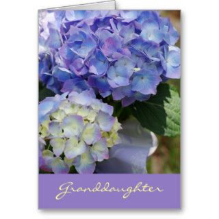 Granddaughter's Birthday, purple Hydrangeas Card