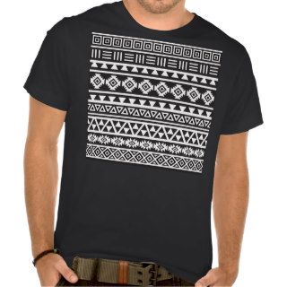 Aztec Style (large) Pattern   Monochrome T Shirts