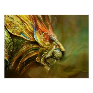 Mystical Fantasy Lion's Head Profile Poster