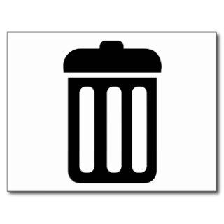Trash bin symbol post card