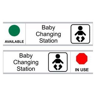 Baby Changing Station Engraved Sign EGRE 15953 SYM SLIDE BLKonWHT  Business And Store Signs 