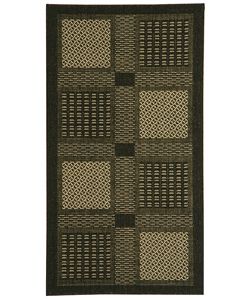Indoor/ Outdoor Lakeview Black/ Sand Rug (2'7 x 5) Safavieh 3x5   4x6 Rugs