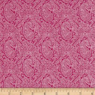 Modern Scrapbook Paisley Azalea Pink Fabric