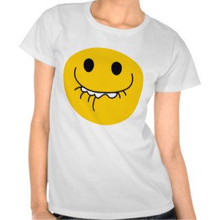 Suppressed laughing yellow smiley face tshirts