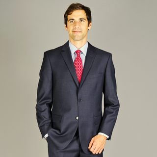 Men's Grey Two button Wool Suit Suits