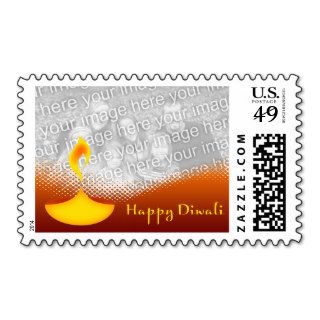 happy diwali rangoli photo card postage