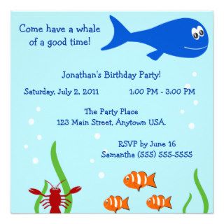 Under The Sea Children's Birthday Party Personalized Announcements