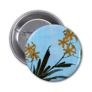 ヒオウギ（檜扇）Blackberry Lily 葛飾北斎 Katsushika Hokusai Button