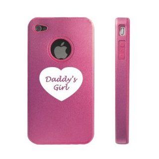 Apple iPhone 4 4S 4G Pink D1144 Aluminum & Silicone Case Cover Heart Daddy's Girl Cell Phones & Accessories