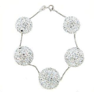 Silver crystal ball all around bracelet Jewelry