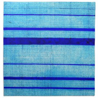 Blue Sha Gauze Weave with Stripes Print 1825 Cloth Napkin