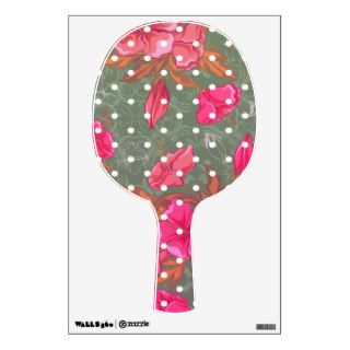 Ping Pong Paddle Floral with Polka Dot Wall Decal