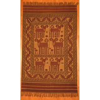 Afghani Hand woven Beige/ Rust Tribal Soumak Kilim Wool Rug (5'11 x 9'5) Herat Oriental 5x8   6x9 Rugs