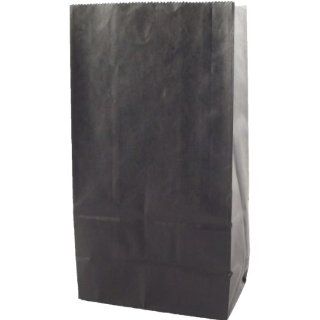 Solid Color Paper Sack Lunch Bags, Black, 5.3125" Wide x 10" High x 3.25" Deep, 40 Pack of Bags 