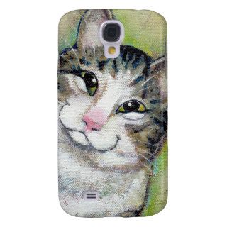 Cat art fun portrait My Middle Name is Trouble Galaxy S4 Cases