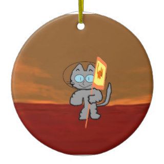 Cat On Mars Christmas Tree Ornaments