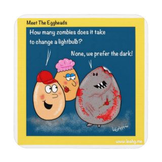 Funny Zombies changing a lightbulb cartoon Gifts Drink Coaster
