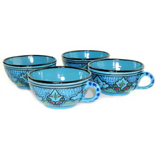 Set of 4 Sabrine Design 5 inch Latte/ Soup Mugs (Tunisia) Dinnerware
