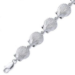 Sterling Silver Seashell Bracelet Link Bracelets Jewelry