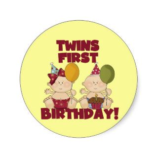 Twins 1st Birthday Boy/Girl T shirts and Gifts Sticker