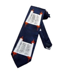 Steven Harris Mens Old Testament Scroll Necktie   Navy Blue   One Size Neck Tie Novelty Neckties Clothing
