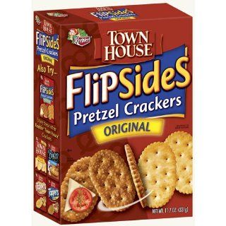 Keebler Town House Original Flipsides Pretzel Crackers 11.7oz.  Packaged Rice Crackers  Grocery & Gourmet Food