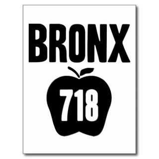 Bronx With Big Apple & 718 Area Code Cutout Postcard