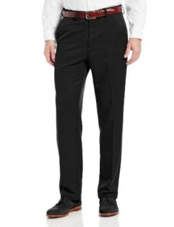 Haggar Men's Cool 18 Expandable Waist Straight Fit Plain Front Solid Pant Clothing