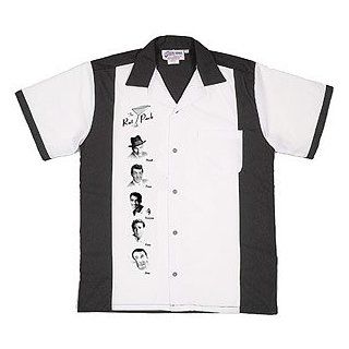 Rat Pack Bowling Shirt White & Black Retro Bowler Clothing