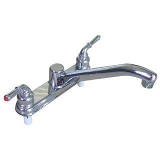 LASCO 07 0918 Kitchen Faucet, Plastic, Two Lever Handles, without Spray, Chrome Finish   Touch On Kitchen Sink Faucets  