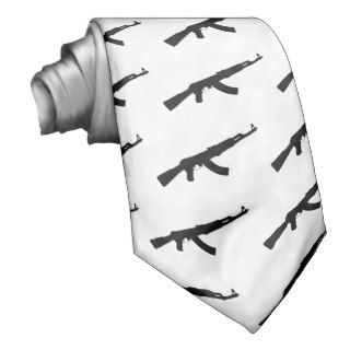 black gun ak 47 icon custom tie