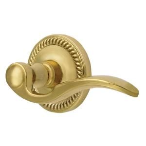 Grandeur Newport Rosette Polished Brass with Double Dummy Bellagio Lever NEWBEL 22 PB