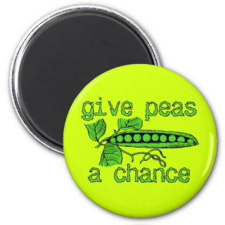 Give Peas A Chance Funny Peace Magnet Humor