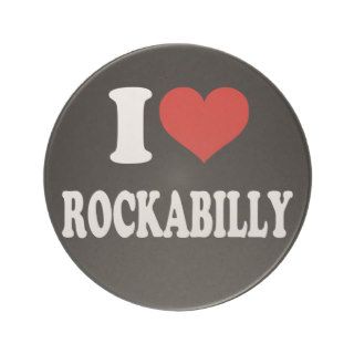 I Love Rockabilly Beverage Coaster