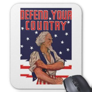 Uncle Sam Defend Your Country Mouse Mat