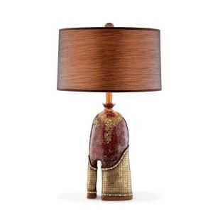 OK LIGHTING 29 in. Antique Brass Crystal Stone Table Lamp OK 4242T