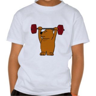 XX  Funny Brown Bear Weight Lifting Tshirts