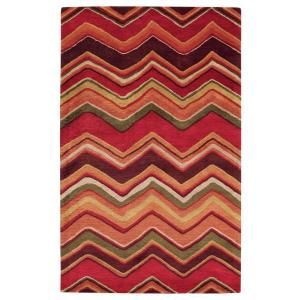 Home Decorators Collection Cheveron Red 8 ft. x 11 ft. Area Rug 0598740110