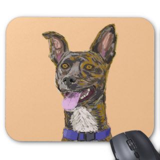 Funny Looking Colorful Sketched Dog with Big Ears Mousepad