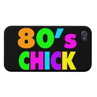 Neon Colors 80's Chick iPhone 4 Cases