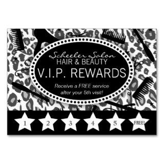 Snow Leopard Print Salon Loyalty Rewards Card Business Card
